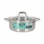 Casserole with glass lid Quttin Caesar Ø 28 x 11 cm Steel (4 Units)