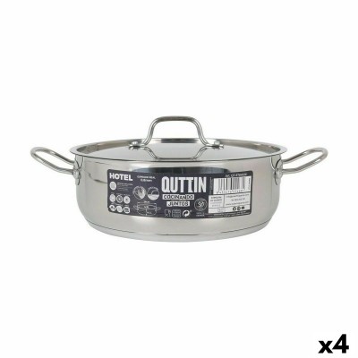 Casserole with lid Quttin Hotel Ø 26 x 9 cm Steel (4 Units)