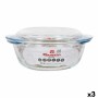 Casserole with lid Quttin Quttin Glass 1,6 + 0,5 L (3 Units)