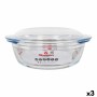 Casserole avec Couvercle Quttin Quttin verre 2,2 + 0,8 L 26,5 x 23 x 11 cm (3 Unités)