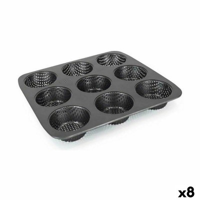 Tartlets tin Quttin 32 x 30 x 3,2 cm Drilled 8 Units