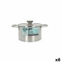 Casserole avec couvercle en verre Quttin Hermes Acier 2,8 L (6 Unités)