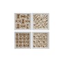 Jeu de 4 tableaux Home ESPRIT Papier Verre 22 x 2 x 22 cm