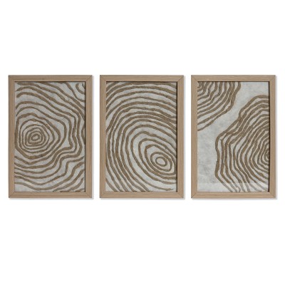 Jeu de 3 tableaux Home ESPRIT Papier Verre 20 x 2 x 30 cm (3 Pièces)