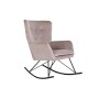 Fauteuil à Bascule Home ESPRIT Noir Rose Polyester Métal 68 x 90 x 92 cm