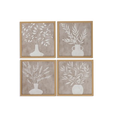 Toile Home ESPRIT Toile Bois MDF 30 x 2 x 30 cm