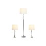 Floor Lamp Home ESPRIT White Silver 50 W 220 V 35 x 35 x 150 cm (3 Pieces)