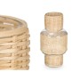 Candleholder Gift Decor SG-29653 Transparent Natural Glass Rattan 15,5 x 31 x 15,5 cm (6 Units)