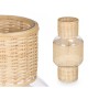 Bougeoir Gift Decor SG-29652 Transparent Naturel verre Rotin 18 x 38 x 18 cm (4 Unités)