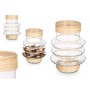Candleholder Gift Decor SG-29857 Transparent Natural Glass Rattan 18 x 24 x 18 cm (6 Units)