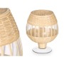 Candleholder Gift Decor SG-30540 Transparent Natural Glass Rattan 18 x 22 x 18 cm (6 Units)