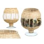Bougeoir Gift Decor SG-30540 Transparent Naturel verre Rotin 18 x 22 x 18 cm (6 Unités)