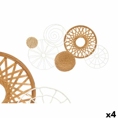 Décoration murale 23SMB1746 Blanc Marron Métal 71,1 x 3,8 x 42,5 cm (4 Unités)