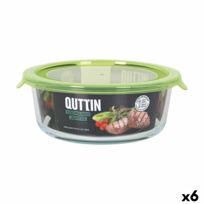 Boîte à lunch Quttin Vert 900 ml 19 x 18 x 7 cm (6 Unités)