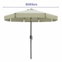 Marbueno Parasol Acier 8 Bâtons D300 cm Polyester Beige Jardin, Piscine, Terrasse