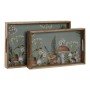 Jeux de plateaux Home ESPRIT Bleu Naturel Bois de manguier 43,5 x 27 x 5,5 cm (2 Unités)