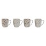 Ensemble de 4 mugs Home ESPRIT Marron Beige Fleurs 340 ml