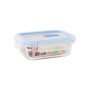 Hermetic Lunch Box Quttin Transparent Rectangular 375 ml (12 Units)