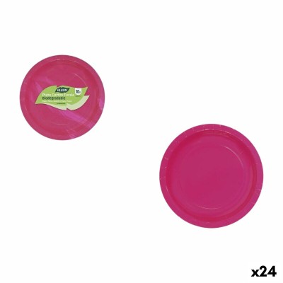 Plate set Algon Fuchsia 20 cm 10 Pieces (24 Units)