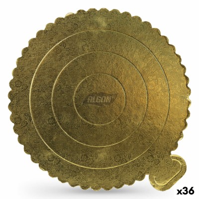 Base de gâteau Algon Doré 40 x 40 cm (36 Unités)