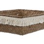 Basket set Home ESPRIT Natural Fibre Boho Worn 26 x 26 x 10 cm