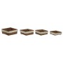 Basket set Home ESPRIT Natural Fibre Boho Worn 26 x 26 x 10 cm