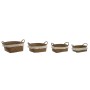 Basket set Home ESPRIT Natural Fibre Boho Worn 33 x 25 x 15 cm