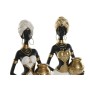 Decorative Figure Home ESPRIT White Black Golden African Woman 9,5 x 7,5 x 31 cm (2 Units)