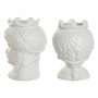Cache-pot Home ESPRIT Blanc Doré Porcelaine 10 x 10 x 14 cm (2 Unités)