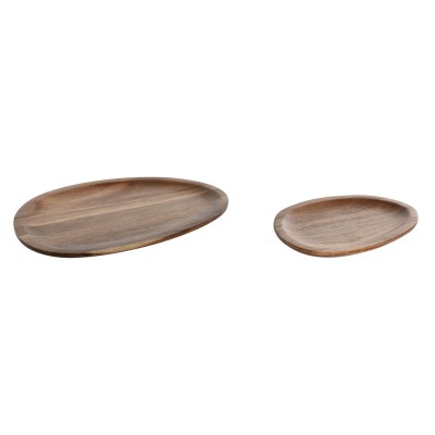 Plate set Home ESPRIT Natural Acacia 26 x 18 x 1,6 cm