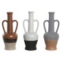 Vase DKD Home Decor White Grey Terracotta Porcelain 12,7 x 12,5 x 30 cm (3 Units)
