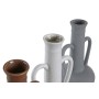 Vase DKD Home Decor White Grey Terracotta Porcelain 12,7 x 12,5 x 30 cm (3 Units)