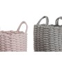 Basket set Home ESPRIT Green Grey Pink Rope 30 x 30 x 43 cm 2 Pieces (3 Units)