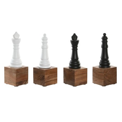 Decorative Figure Home ESPRIT White Brown Black Vintage 7 x 7 x 23 cm (4 Units)