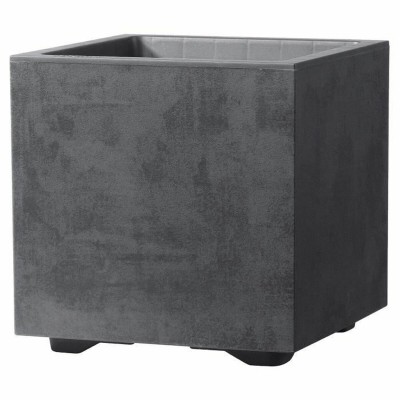 Plant pot Deroma Anthracite 25 cm Plastic Squared Bucket Ø 25 cm