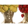 Vase Home ESPRIT Yellow Red Resin Golden Modern Fruit 28 x 17 x 35 cm (2 Units)