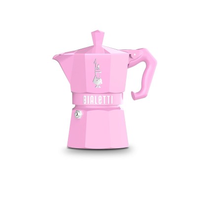 Italian Coffee Pot Bialetti MOKA EXCLUSIVE 3T Pink Aluminium Plastic Bakelite 3 Cups