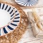 Flat Plate Bidasoa Oceanika Blue Ceramic Ø 27 cm (12 Units)