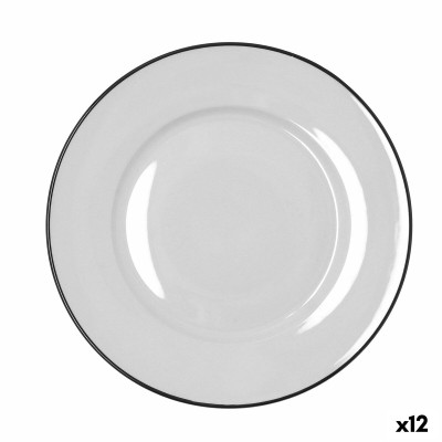 Assiette plate Bidasoa Glacial Filo Blanc Céramique Ø 27 cm (12 Unités)