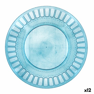 Flat Plate Quid Gaia Turquoise Plastic Ø 26 cm (12 Units)