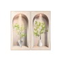 Painting Home ESPRIT White Green Beige Vase Scandinavian 80 x 3,5 x 160 cm (2 Units)