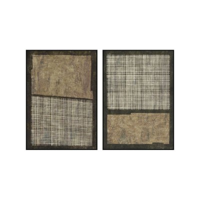 Painting Home ESPRIT Brown Black Modern Urban 100 x 4 x 140 cm (2 Units)