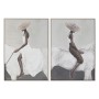 Cadre Home ESPRIT Blanc Gris Moderne Cheval 100 x 4 x 140 cm (2 Unités)