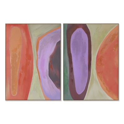 Painting Home ESPRIT Orange Light mauve Modern Urban 100 x 4 x 140 cm (2 Units)