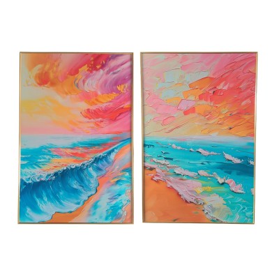 Painting Home ESPRIT Beach Mediterranean 80 x 3,5 x 120 cm (2 Units)