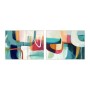 Painting Home ESPRIT White Turquoise Abstract Urban 120 x 4 x 90 cm (2 Units)