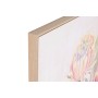 Painting Home ESPRIT Green Pink Flowers Shabby Chic 75 x 4 x 100 cm (2 Units)