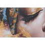Painting Home ESPRIT Turquoise Golden Colonial African Woman 90 x 3 x 120 cm (2 Units)