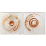 Painting Home ESPRIT White Golden Circles 80 x 3,5 x 80 cm (2 Units)