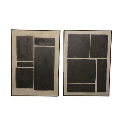 Painting Home ESPRIT Dark brown Light brown Abstract Modern 100 x 4 x 140 cm (2 Units)